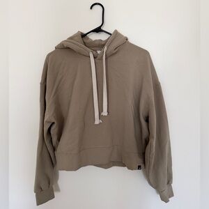 Glyder Vintage Oversized Cropped Beige Hoodie for Women